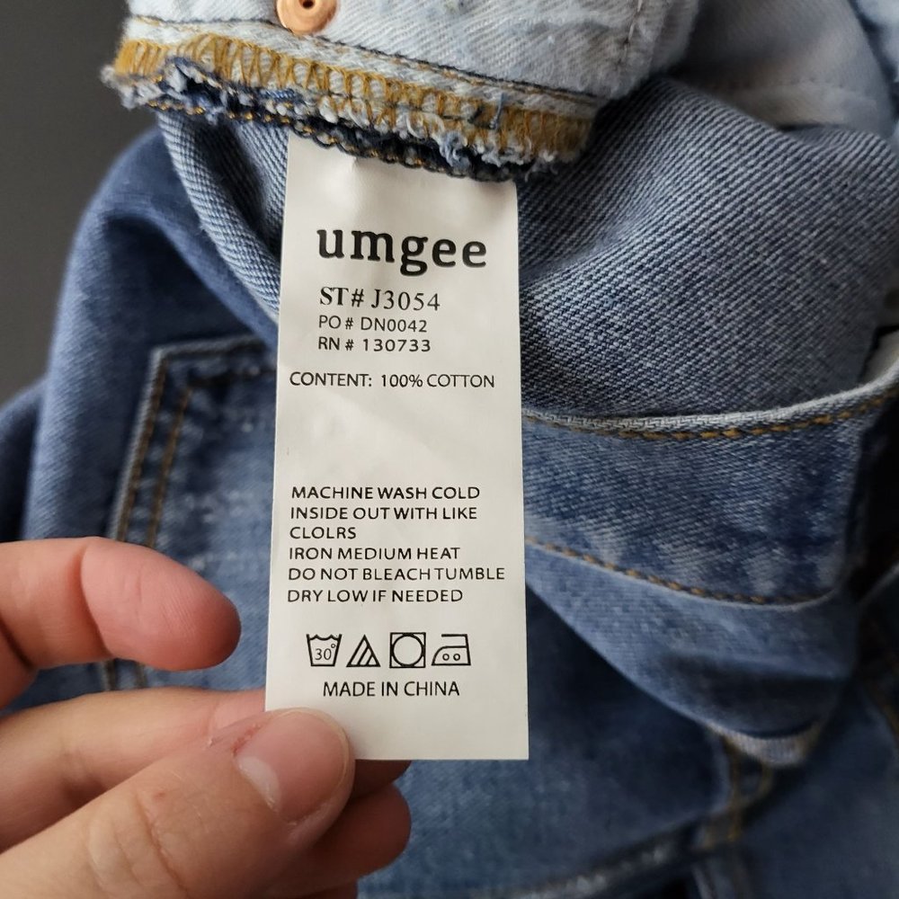 NWT Umgee Womens Mom Distressed Button Fly Medium Wash Denim Blue Jeans‎ Size 27 - Picture 10 of 12